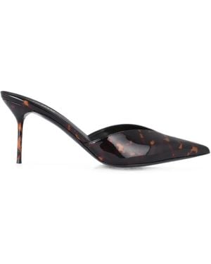 Paris Texas Lidia Tortoiseshell-Effect Patent-Leather Mules - Brown