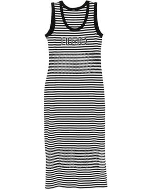 Liu Jo Robe Courte À Rayures - White