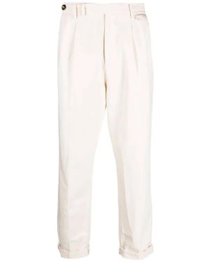Brunello Cucinelli Pleated Cuffed Trousers - White