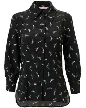 Carolina Herrera Good Girl Shoe-Print Shirt - Black