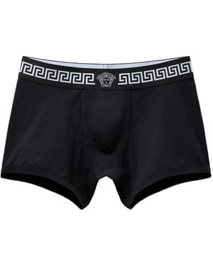 Versace Cotton-Jersey Trunks - Black