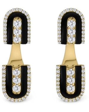UNION LOS ANGELES Diamond And Onyx Post-Back Earrings - Black