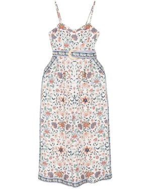 FARM Rio Floral Belted Jumpsuit - Natural
