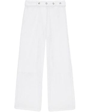 MSGM Pantalon À Détails D'Œillets - White