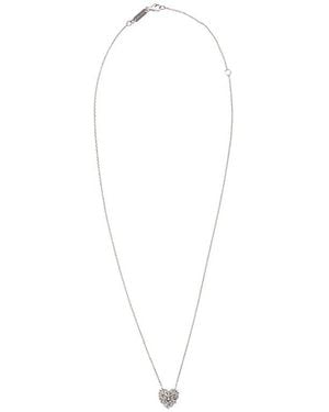 Suzanne Kalan 18Kt Small Angel Diamond Heart Necklace - Multicolour