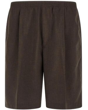 Cellar Door Arno Elasticated Pleat Bermuda Shorts - Grey