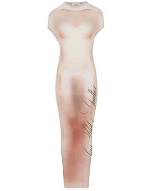 Jean Paul Gaultier Silhouette-Print Maxi Dress - Pink