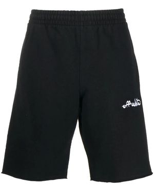 Off-White c/o Virgil Abloh Script Logo Track Shorts - Black