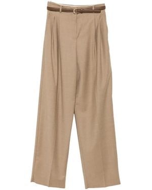 Max Mara Pleated Wide-Leg Pants - Natural