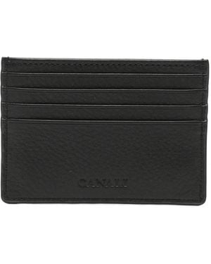 Canali Logo Leather Cardholder - Black