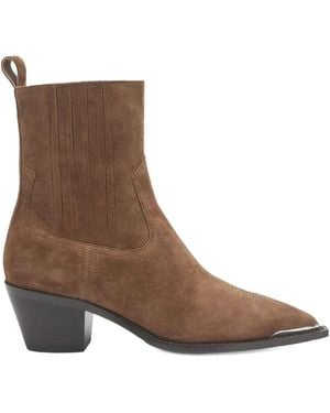 POTAMY Suede Ankle Boots - Brown