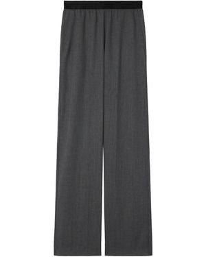 St. John Elasticated-Waist Palazzo Trousers - Grey