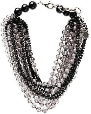 Emporio Armani Collar Con Cuentas Y Múltiples Vueltas - Negro