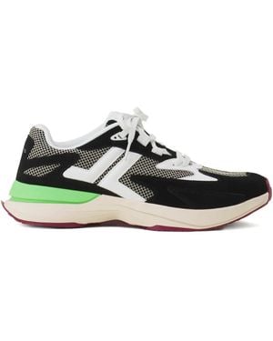 Lanvin Mesh-Panel Leather Trainers - Black