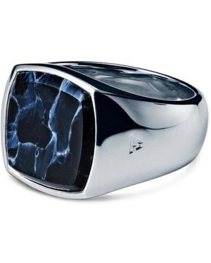 Tom Wood Pietersite Signet Ring - Blue