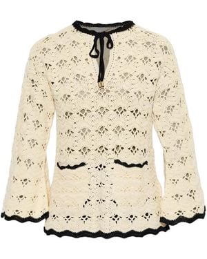Zimmermann Crochet-Knit Scallop-Edge Top - Natural