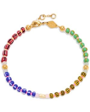 Anni Lu Pulsera A Rayas Con Cuentas - Metálico