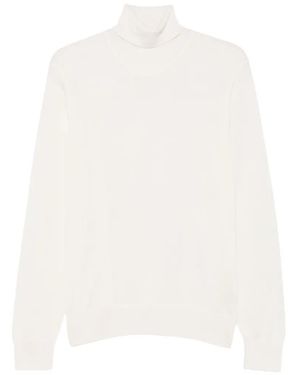 BOSS Roll-Neck Wool Sweater - White