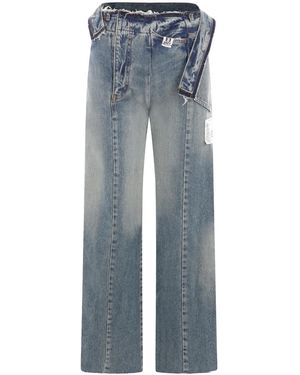Maison Mihara Yasuhiro Panelled Straight-Leg Jeans - Blue