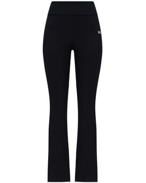 EA7 Ribbed Track Trousers - Black