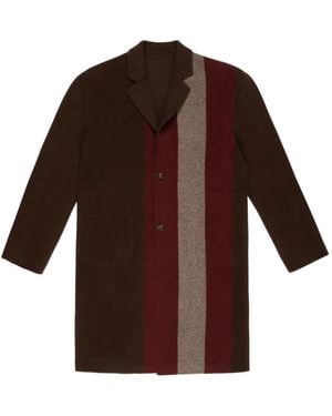 Bally Striped Wool Coat - Brown