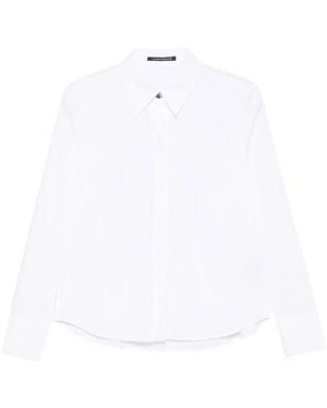 Luisa Cerano Button-Up Long-Sleeve Shirt - White
