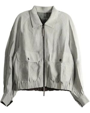 Ziggy Chen Panelled-Design Button-Pocket Jacket - Grey