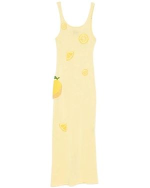 Leslie Amon Citron Knitted Maxi Dress - Metallic
