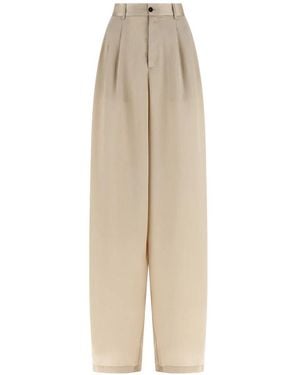 Jejia Pantalon À Effet Froissé Et Passepoil - Natural