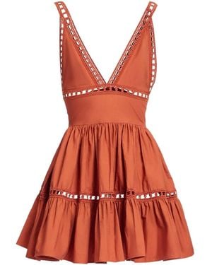 Elie Saab Robe Mi-Longue À Col V - Red