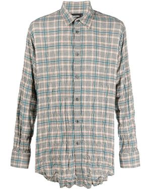 DSquared² Checked Cotton-Blend Shirt - Grey