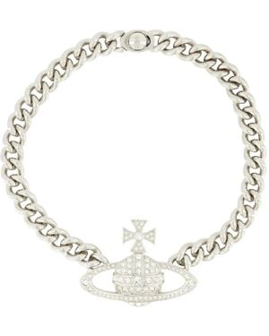 Vivienne Westwood Crystal-Embellished Orb Necklace - Metallic