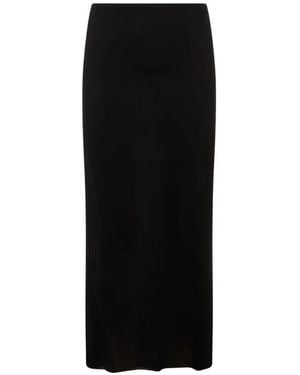 Jil Sander Fine-Knit Semi-Sheer Midi Skirt - Black