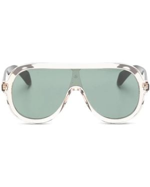 Moncler Sunsette Transparent-Frame Geometric-Frame Sunglasses - Green
