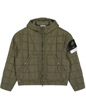 Stone Island Quilted-Tc Jacket - Green