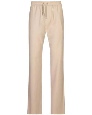 Agnona Drawstring-Waist Straight-Leg Trousers - Natural