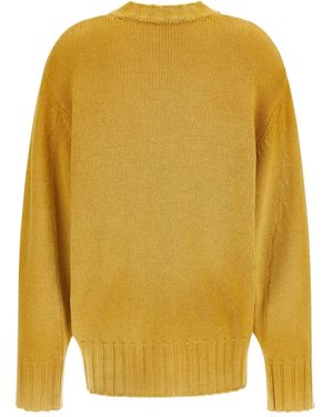 The Attico Asymmetrischer Pullover mit Logo - Gelb