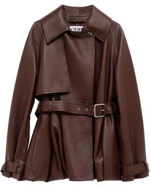 Loewe Baloon Leather Jacket - Brown
