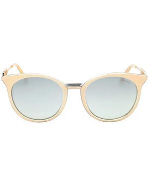 Guess Round-Frame Logo-Arm Sunglasses - White