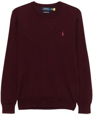 Polo Ralph Lauren Lightweight Wool Crew-Neck Pullover Clothing - Purple