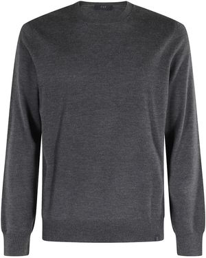 Fay Round-Neck Jumper - Grey