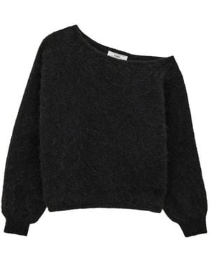 Ba&sh Suela Off-Shoulder Brushed-Knit Jumper - Black