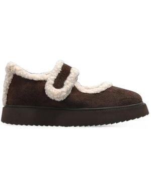 Inuikii Shearling M.J. Ballet Flats - White