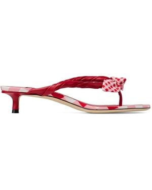 Jimmy Choo Liss 35 Bow Braided Mules - Red
