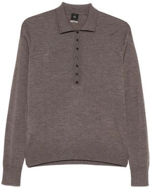 Pinko Vaduz Wool Polo Top - Brown