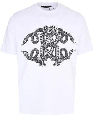 Roberto Cavalli Snake-Print T-Shirt - White