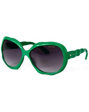Seletti X Okkia California Wavy-Frame Sunglasses - Green