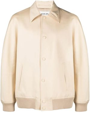 Lanvin Pointed-Collar Bomber Jacket - Natural