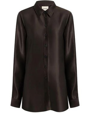 KHAITE Auryn Button-Down Twill Top - Black