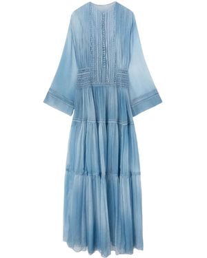 Ermanno Scervino Lace-Detailing Maxi Dress - Blue